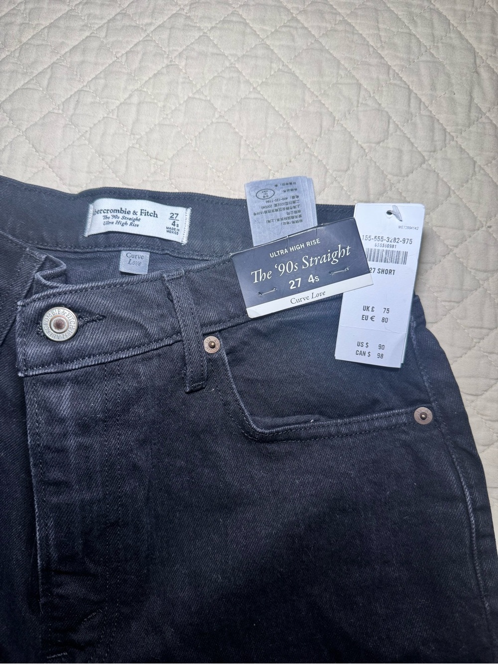 Abercrombie & Fitch Men's Straight Jeans - Black Wash